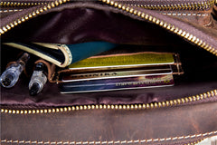 Men Leather Small Messenger Bag Cool Vintage Shoulder Bag for men