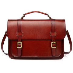 Men's Coffee Leather Convertible Backpack Messenger Bag Stachel Bag For Men