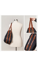 Fashion Mens Black Nylon Leather Large Handbag Tote Bag Messenger Bag Travel Bag for Men