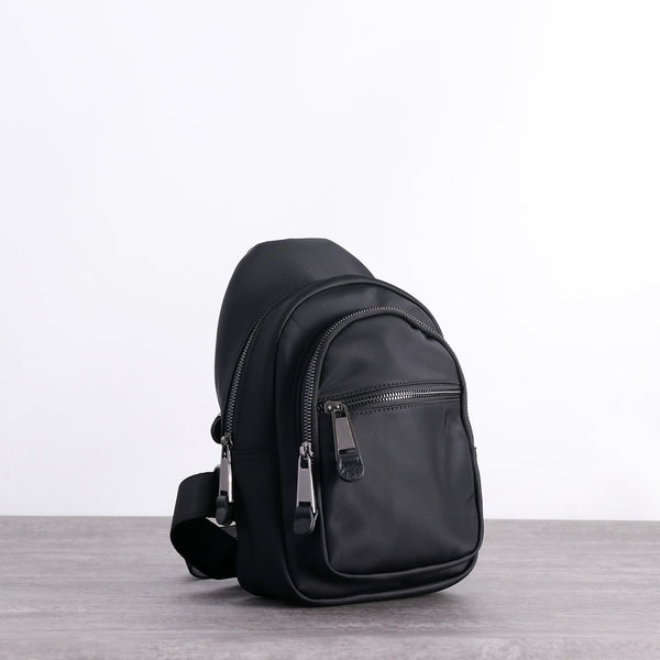 Mens Nylon Leather Sling Crossbody Pack Womens - Back View