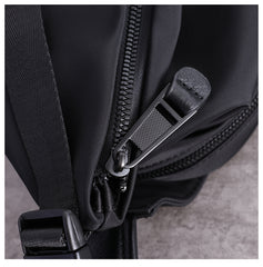 Mens Nylon Sling Bag Waterproof Black Nylon Biker Chest Purse Nylon Crossbody Sling Bag for Men
