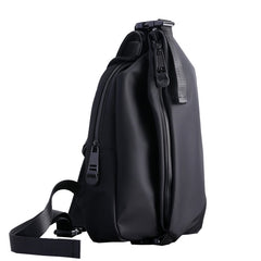 Mens Nylon Sling Bag Waterproof Black Nylon Biker Chest Purse Nylon Crossbody Sling Bag for Men