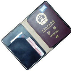 Mens Leather Slim Passport Wallets Leather billfold Small Travel Wallet for Men