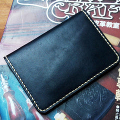 Mens Leather Slim Passport Wallets Leather billfold Small Travel Wallet for Men