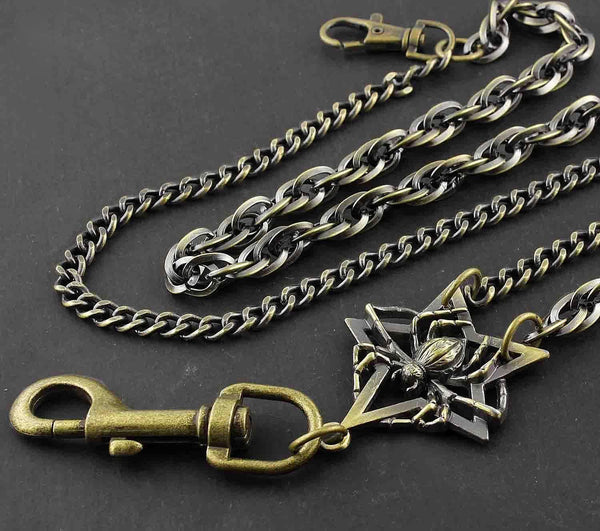 Metal Brass Spider Wallet Chain Cool Punk Rock Biker Trucker Wallet Chain Trucke WG00491011