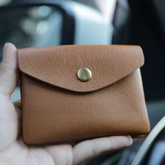 Mini Womens Black Leather Billfold Wallet Small Wallet with Coin Pocket Envelope Wallet for Ladies