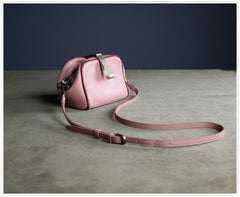 Mini Womens Leather Shoulder Purse Cube Double Zip Leather Crossbody Purse for Ladies