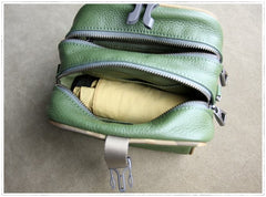 Mini Womens Navy Leather Shoulder Purse Cube Double Zip Leather Crossbody Purse for Ladies
