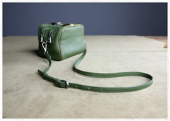 Mini Womens Leather Shoulder Purse Cube Double Zip Leather Crossbody Purse for Ladies