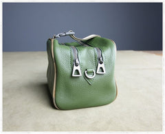Mini Womens Navy Leather Shoulder Purse Cube Double Zip Leather Crossbody Purse for Ladies