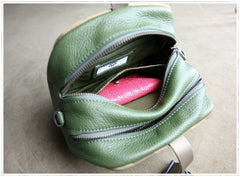 Mini Womens Leather Shoulder Purse Cube Double Zip Leather Crossbody Purse for Ladies