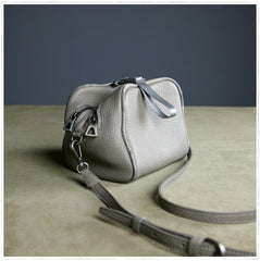 Mini Womens Leather Shoulder Purse Cube Double Zip Leather Crossbody Purse for Ladies