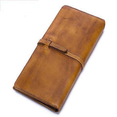 Leather WOmens Brown Checkbook Wallet Long Wallet Womens Green Leather Wallet for Ladies