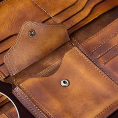 Leather WOmens Brown Checkbook Wallet Long Wallet Womens Green Leather Wallet for Ladies