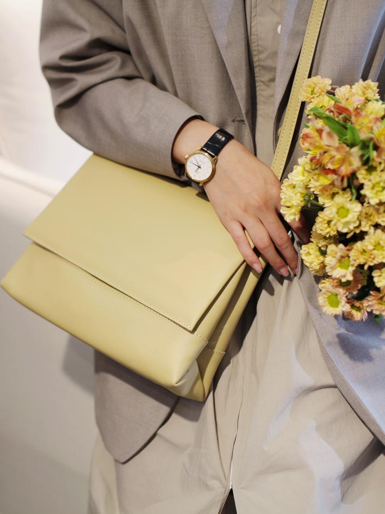 Fashion Womens leather Green Shoulder Bag Minimal Leather Flap Crossbody Bag Women's Satchel Purse