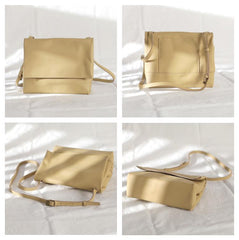 Fashion Womens leather Green Shoulder Bag Minimal Leather Flap Crossbody Bag Women's Satchel Purse