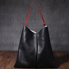 Soft Womens Black Leather Tote Shoulder Bag Leather Shoulder Tote Bag Purse for Ladies