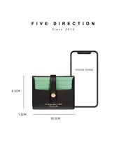 Minimalist Women Black&Red Vegan Leather Small Wallet Billfold Card Holder Card Wallets Slim Card Holders Credit Card Holder For Women