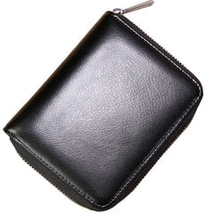 Minimalist Women Green Leather Card Holders Small Zip Card Wallet Card Holders Wallet For Women