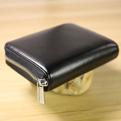 Minimalist Women Green Leather Card Holders Small Zip Card Wallet Card Holders Wallet For Women