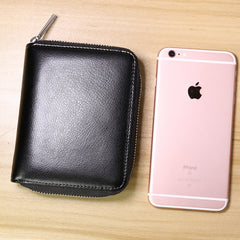Minimalist Women Green Leather Card Holders Small Zip Card Wallet Card Holders Wallet For Women