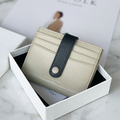 Minimalist Women Gray SheepSkin Slim Card Holder Card Wallets Slim Card Holders Credit Card Holder For Women