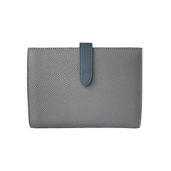 Minimalist Women Gray Vegan Leather Slim Card Wallet Billfold Passport Wallet Slim Travel Wallet For Women