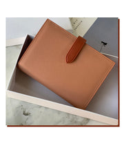 Minimalist Women Gray Vegan Leather Slim Card Wallet Billfold Passport Wallet Slim Travel Wallet For Women