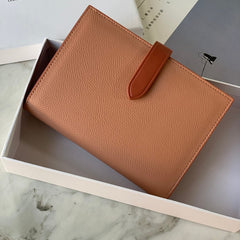 Minimalist Women Gray Vegan Leather Slim Card Wallet Billfold Passport Wallet Slim Travel Wallet For Women