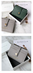 Minimalist Women Gray Vegan Leather Small Wallet BILLFOLD Card Holders Slim Card Holder Wallet Credit Card Holder For Women