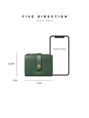 Women Green Vegan Leather Small Wallet