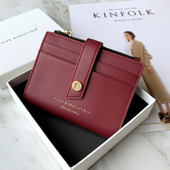 Women Red Vegan Leather Small Wallet