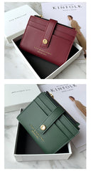 Minimalist Women Green Vegan Leather Small Wallet BILLFOLD Card Holders Slim Card Holder Wallet Credit Card Holder For Women