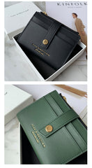 Minimalist Women Green Vegan Leather Small Wallet BILLFOLD Card Holders Slim Card Holder Wallet Credit Card Holder For Women