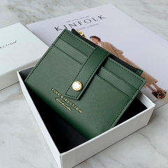 Women Green Vegan Leather Small Wallet