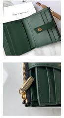 Inside of Women Green Vegan Leather Small Wallet