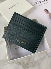 Minimalist Women Dark Gray Leather Slim Card Holders Small Card Wallet Cute Card Holder Credit Card Holder For Women