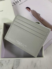 Minimalist Women Matcha Green Leather Slim Card Holders Small Card Wallet Cute Card Holder Credit Card Holder For Women