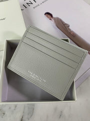 Minimalist Women Matcha Green Leather Slim Card Holders Small Card Wallet Cute Card Holder Credit Card Holder For Women