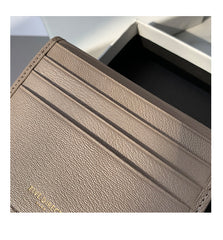 Minimalist Women Dark Gray Leather Slim Card Holders Small Card Wallet Cute Card Holder Credit Card Holder For Women