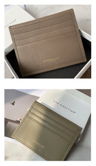 Minimalist Women Matcha Green Leather Slim Card Holders Small Card Wallet Cute Card Holder Credit Card Holder For Women