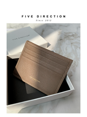 Minimalist Women Dark Gray Leather Slim Card Holders Small Card Wallet Cute Card Holder Credit Card Holder For Women