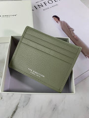 Minimalist Women Dark Gray Leather Slim Card Holders Small Card Wallet Cute Card Holder Credit Card Holder For Women
