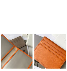 Minimalist Women Dark Gray Leather Slim Card Holders Small Card Wallet Cute Card Holder Credit Card Holder For Women
