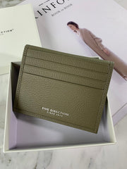 Minimalist Women Dark Gray Leather Slim Card Holders Small Card Wallet Cute Card Holder Credit Card Holder For Women