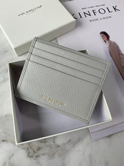 Minimalist Women Olive Green Leather Slim Card Holders Small Card Wallet Cute Card Holder Credit Card Holder For Women