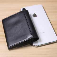 Minimalist Womens Light Pink Leather Billfold Wallet Small Wallet with Coin Pocket Slim Wallet for Ladies