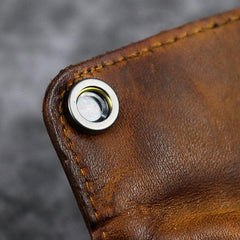 Vintage Leather Men's billfold Small Wallet Brown Key Wallet Card Wallet For Men