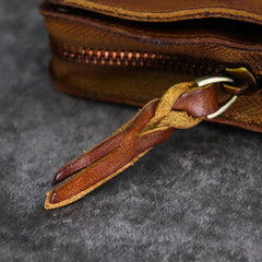 Vintage Leather Men's billfold Small Wallet Brown Key Wallet Card Wallet For Men