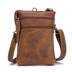 Vintage Leather Men's CELL PHONE HOLSTER Belt Pouch Waist Small Side Bag For Men